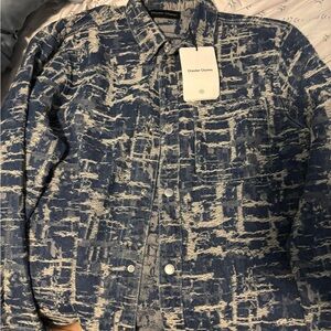 Blue and White Men's Jacket